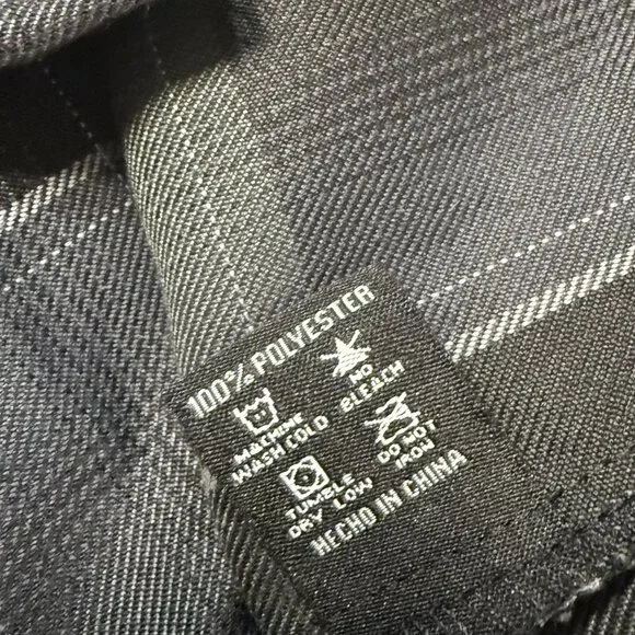 Dixxon Flannel Megadeth Black Gray Plaid Shirt Large NEW - Picture 9 of 9